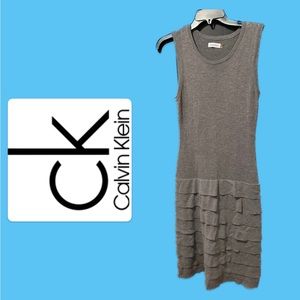 Gray dress by Calvin Klein. Size S, knee length